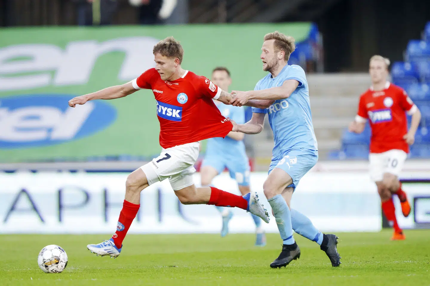 Nicolai Vallys (tv.) har haft en stor sæson i Silkeborg, som endte med bronzemedaljer. (Arkivfoto) Bo Amstrup / Ritzau Scanpix/Ritzau Scanpix