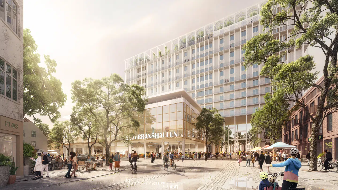 Foran den 51,7 meter høje hospitalsbygning er det planen at lave et torv.