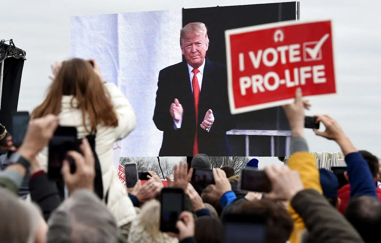 Donald Trump under 'March for Life', en demonstration mod fri abort i Washington i 2020.