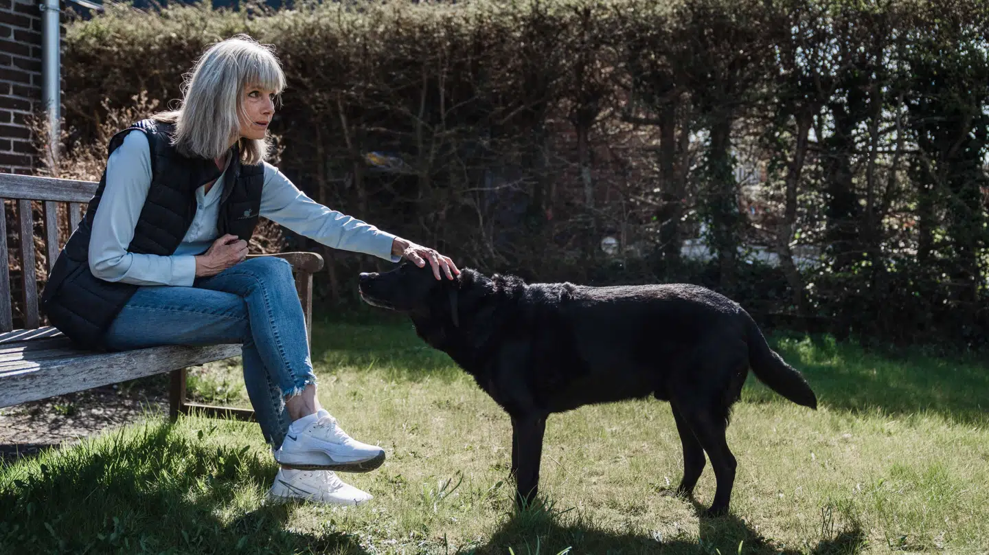 Elsebeth Egholm bor i Risskov sammen med sin kæreste Jürgen Klahn og deres hund Django.