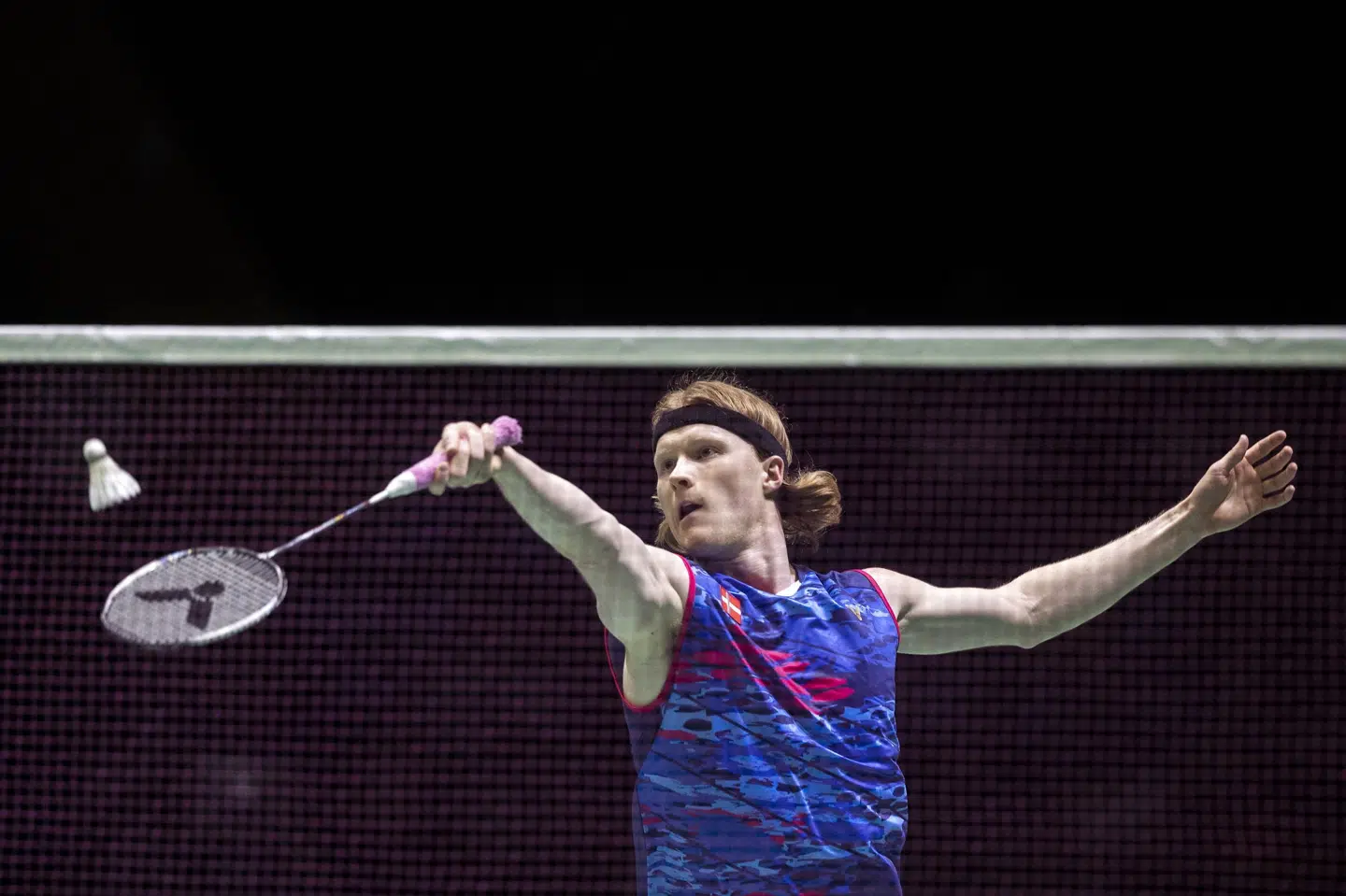 Anders Antonsen er klar til finalen ved badminton-EM. Rodrigo Jimenez/Ritzau Scanpix