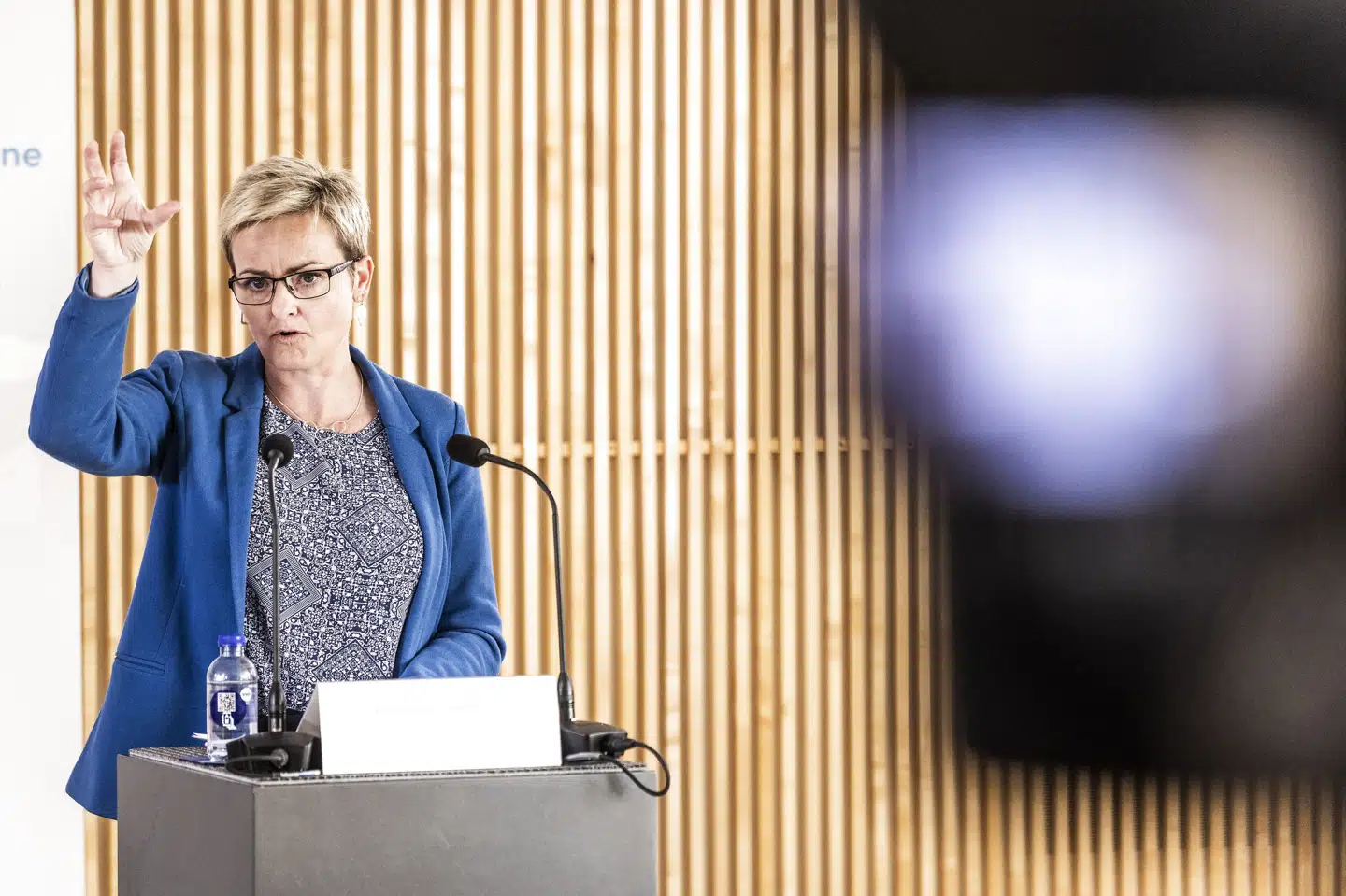 På et pressemøde mandag italesatte børne- og undervisningsminister Pernille Rosenkrantz-Theil (S), at den største udfordring er at finde lærere nok til det stigende antal ukrainske skolebørn. lafur Steinar Rye Gestsson/Ritzau Scanpix