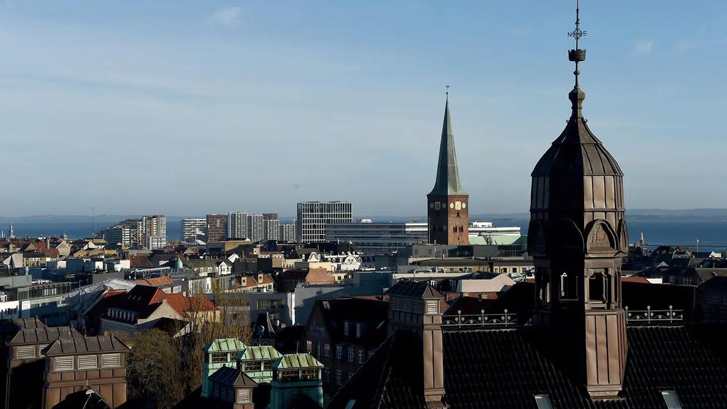 Udsigten over Aarhus fra kunstmuseet ARoS.
