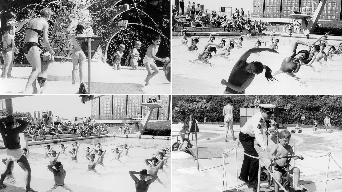 Vestbad blev indviet som friluftsbad i 1958. Her ses nogle gamle fotos fra bassinets tidligere år. Foto: Rødovre Kommune
