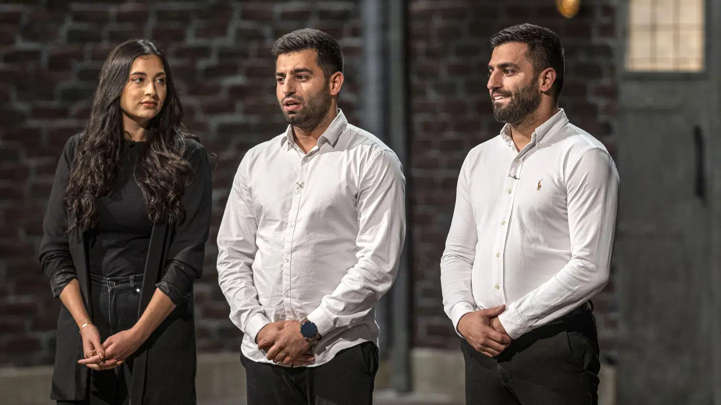 Do Donuts-trioen i 'Løvens hule': Jasmin Abdallah med Thamer og Samer Al-Bayati.