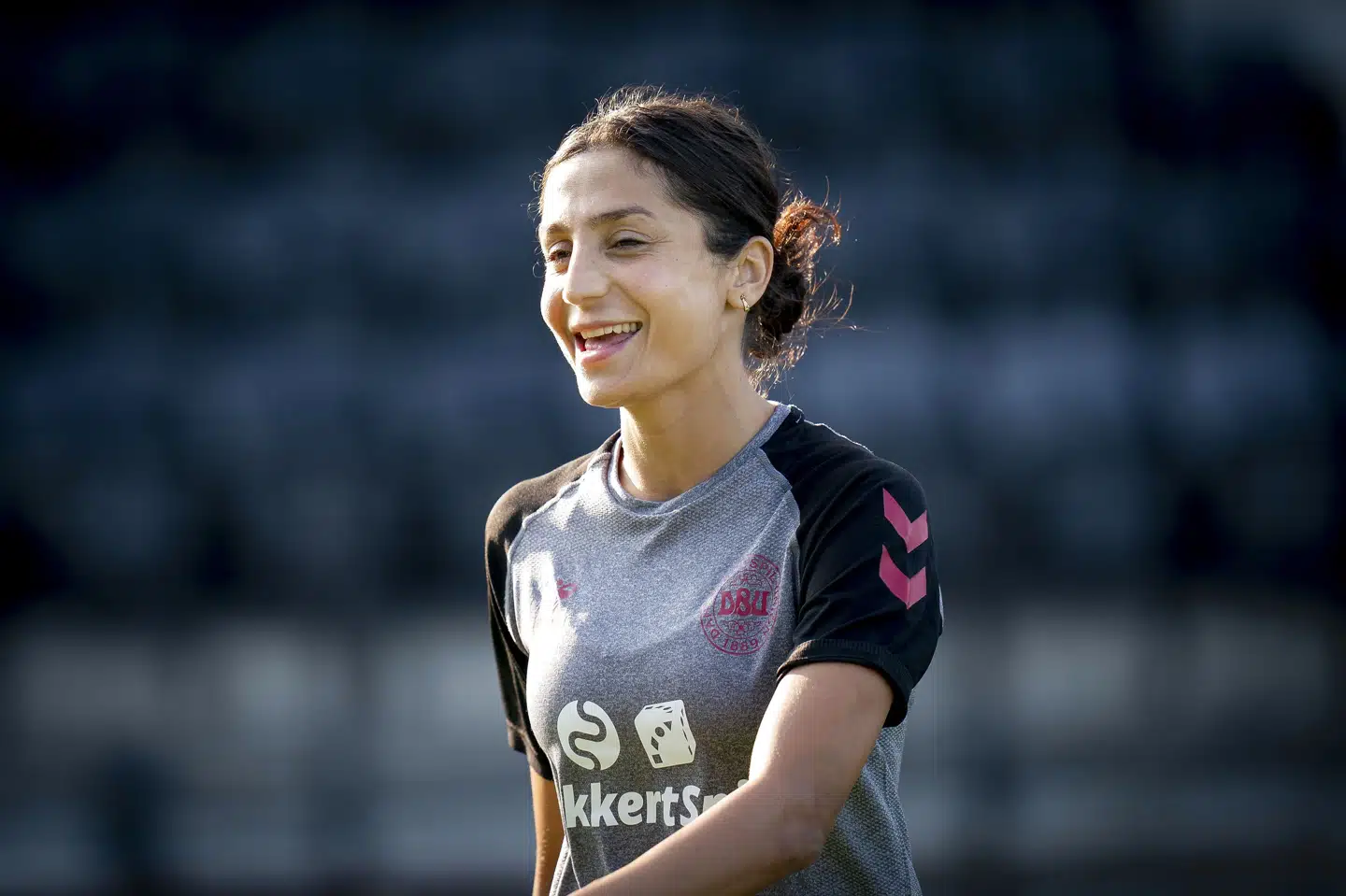 Nadia Nadim skal sammen med store fodboldnavne som Cafu og David Beckham være med til at promovere VM i Qatar (Arkivfoto). Liselotte Sabroe/Ritzau Scanpix