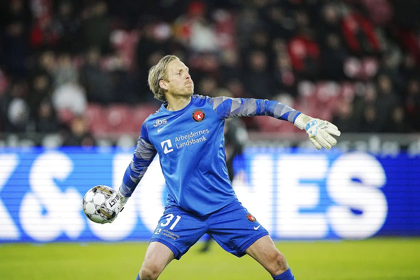 For første gang spillede David Ousted fra start, da FC Midtjylland mandag mødte Silkeborg. Bo Amstrup / Ritzau Scanpix/Ritzau Scanpix