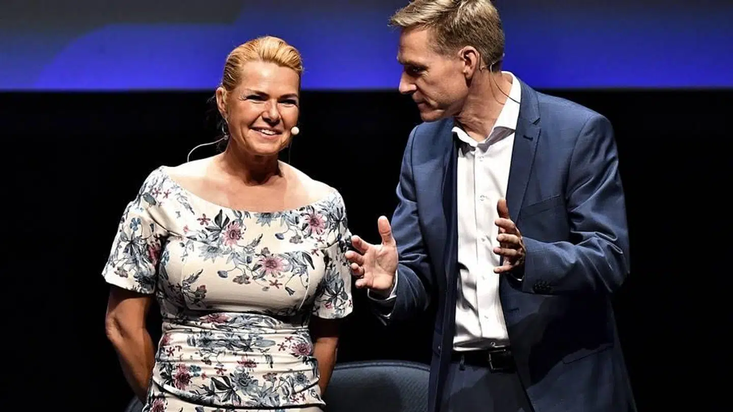 Inger Støjberg og Kristian Thulesen Dahl gik fredag samen med et fælles kampange om et nej til at ophæve forsvarsforbeholdet, når danskerne skal stemme til juni. Foto: Ernst Van Norde/Scanpix.