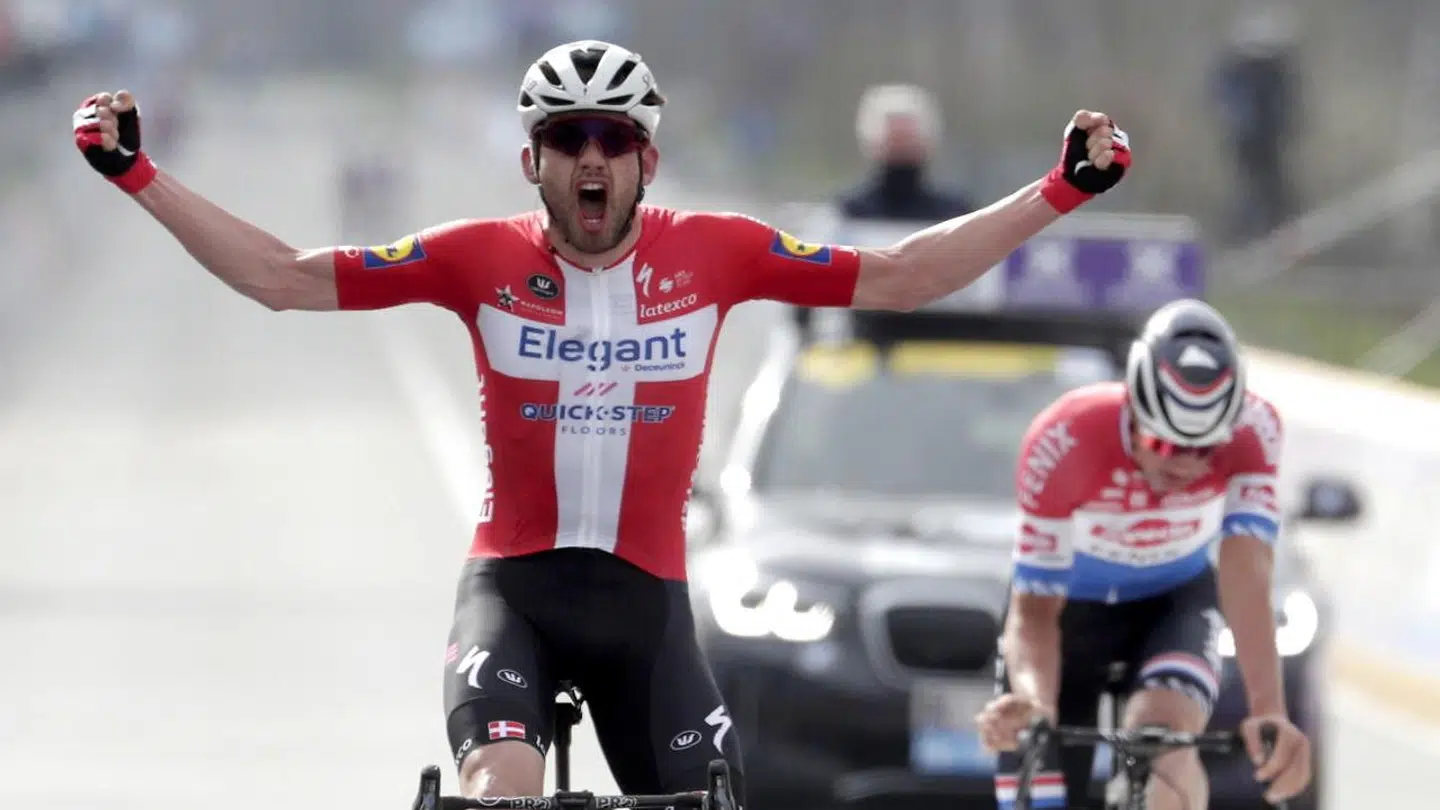 Kasper Asgreen slog Mathieu Van der Poel i spurten sidste år.