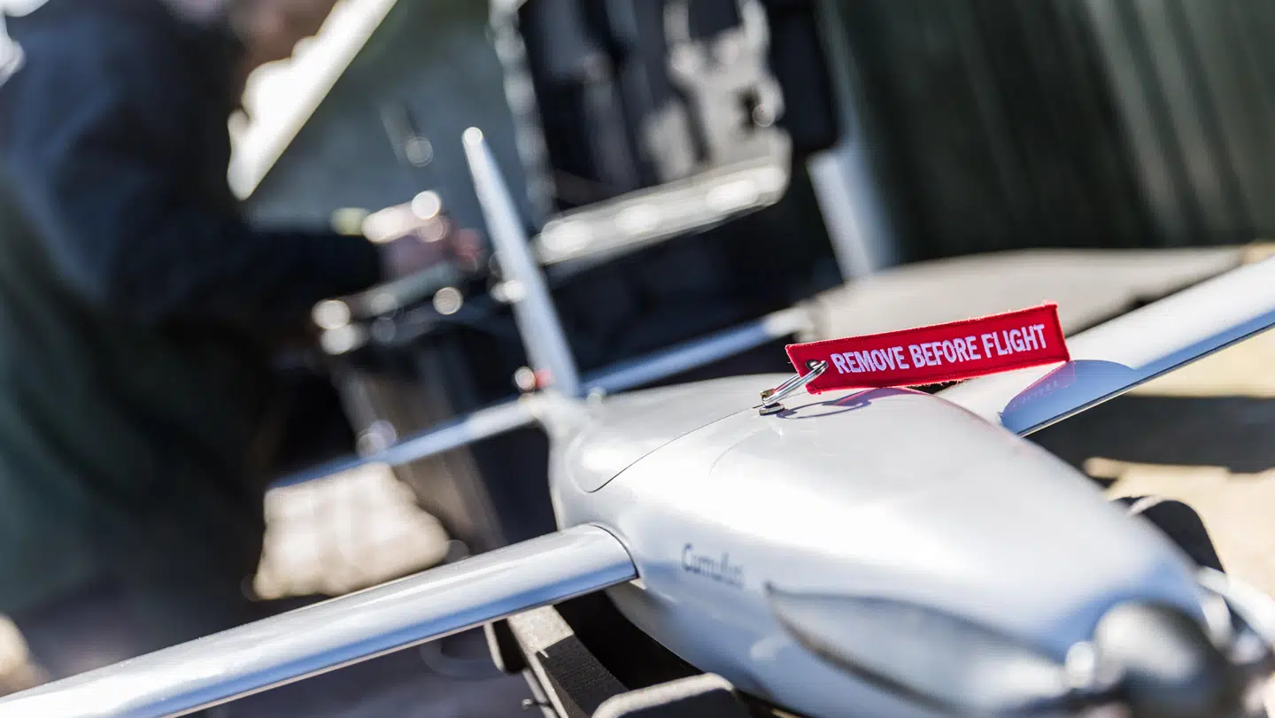 En drone fra Sky-Watch ligner fuldstændig et lille fly og fungerer på samme måde – med den fordel, at de ikke kræver en pilot i maskinen. (Sky-Watch)