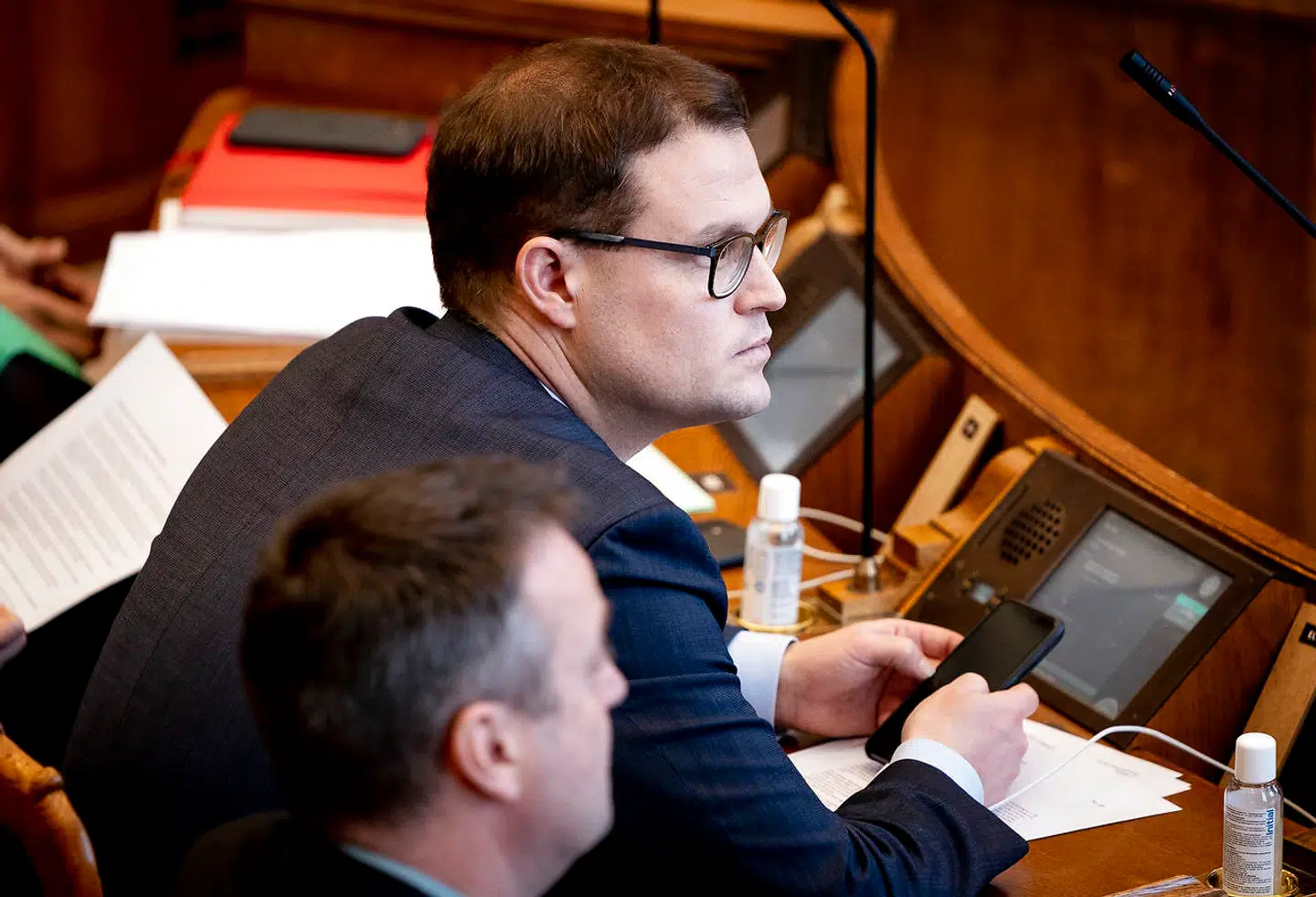 Socialdemokraternes Christian Rabjerg Madsen under spørgetime med statsminister Mette Frederiksen i folketingssalen, tirsdag den 8. februar 2022.. (Foto: Liselotte Sabroe/Ritzau Scanpix)