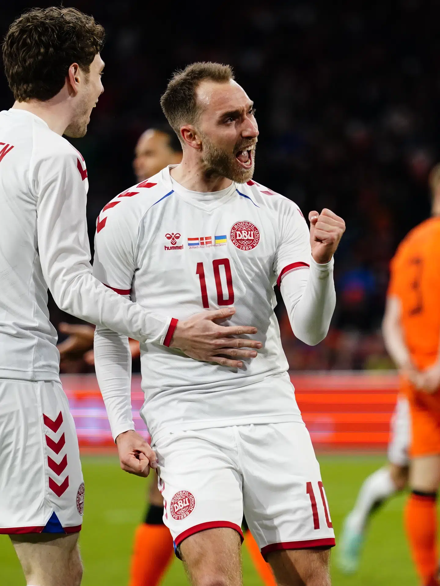 Fodboldlandsholdet spiller venskabskamp mod Holland på Johan Cruijff ArenA i Amsterdam lørdag den 26. marts 2022.