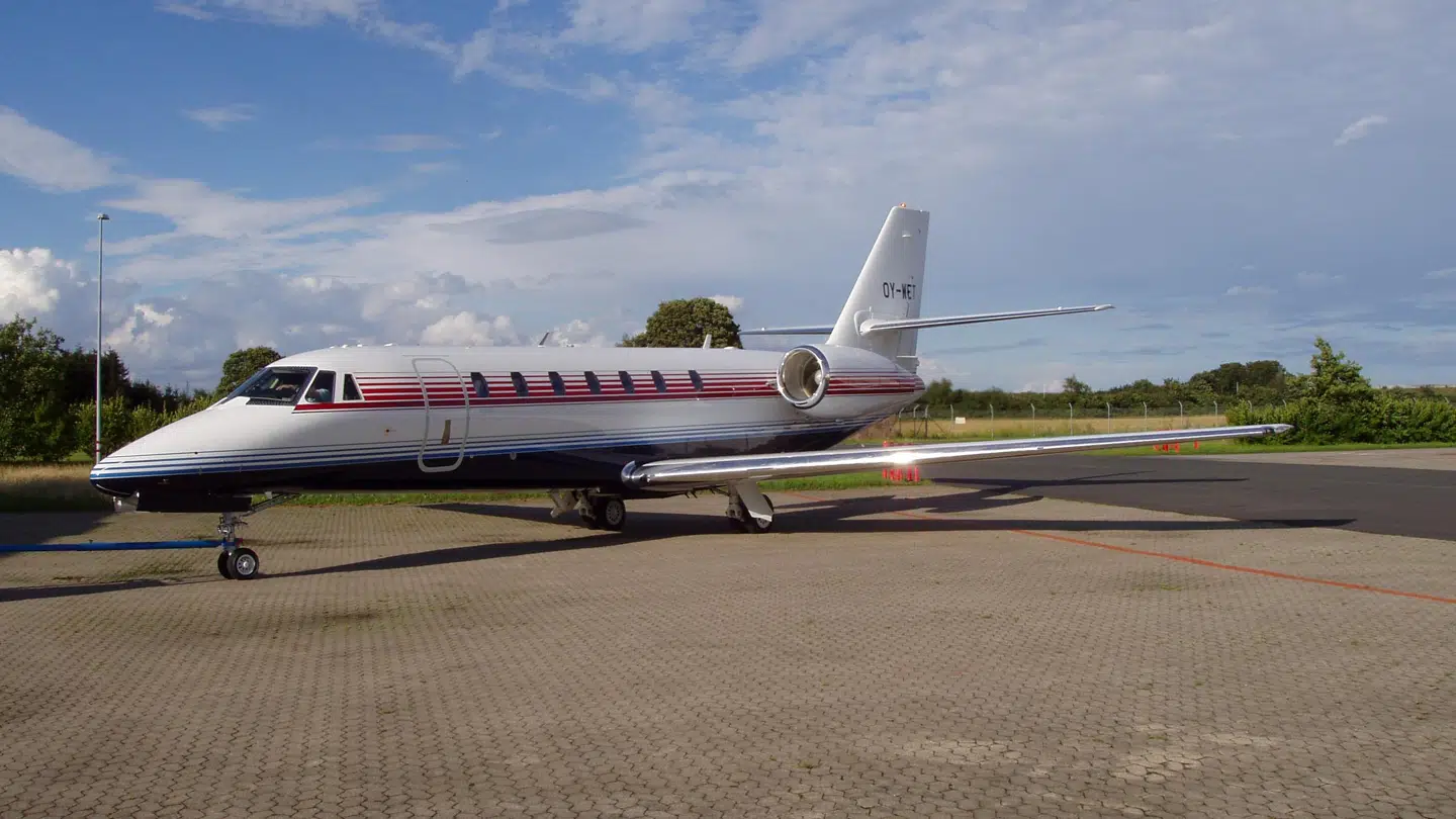 Det er et Cessna C680 fly, som Jeppe Kofod har fløjet med.