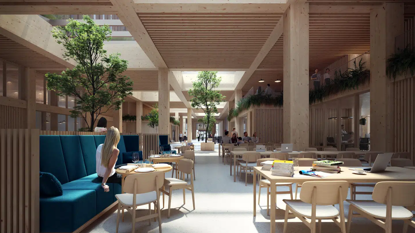 Sådan her forventer man, at bygningen kommer til at se ud indenfor. Foto: Henning Larsen