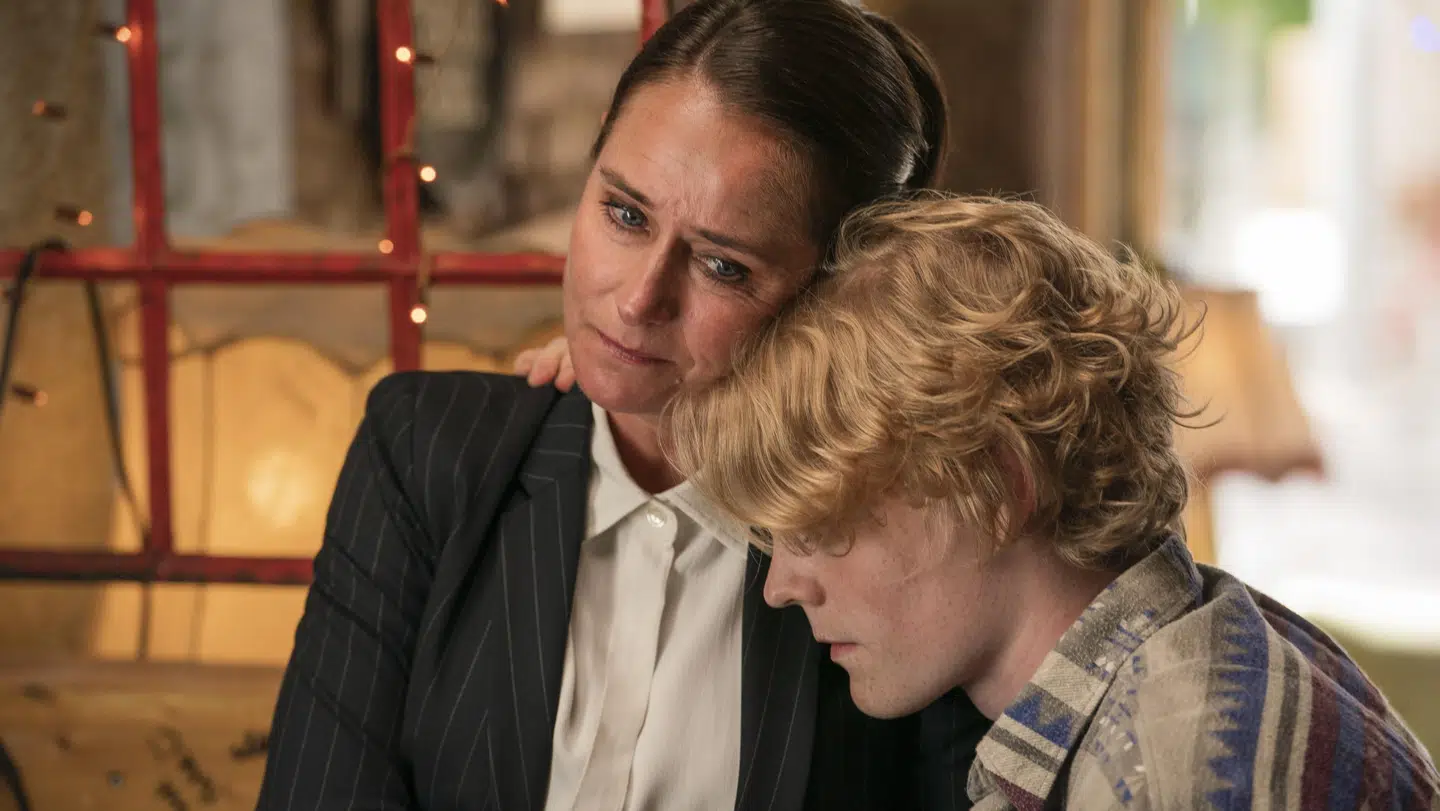 Birgitte Nyborg og sønnen Magnus.