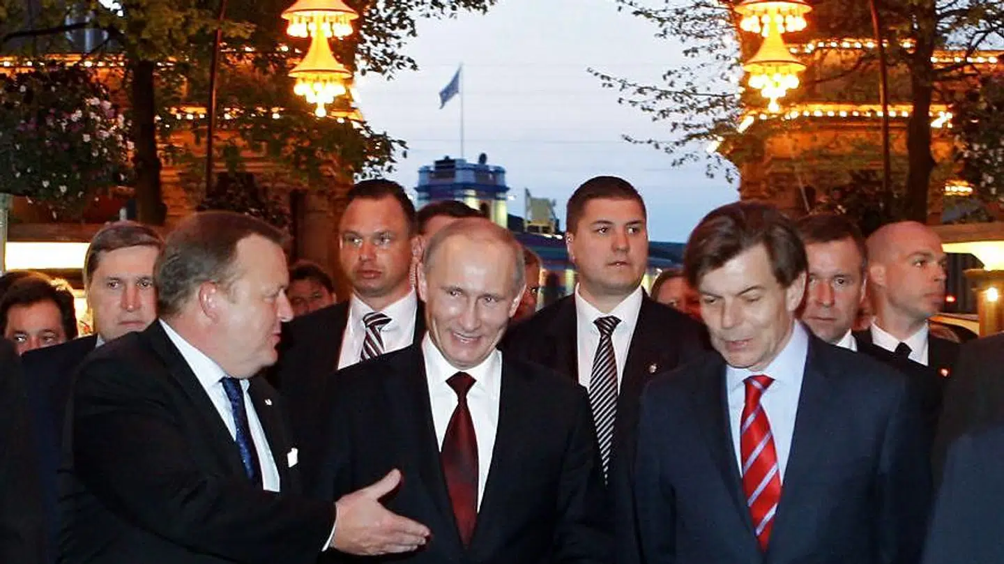 Lars Løkke Rasmussen og Vladimir Putin sammen i Tivoli i 2011.