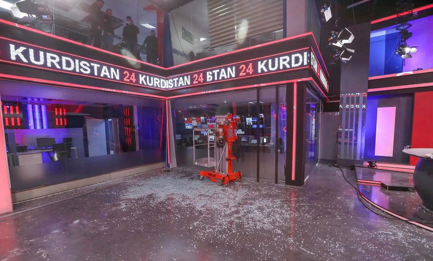 Skader i studierne hos Kurdistan 24 TV.
