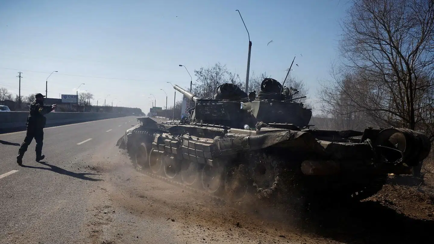 Ukrainere har kapret en russisk tank.