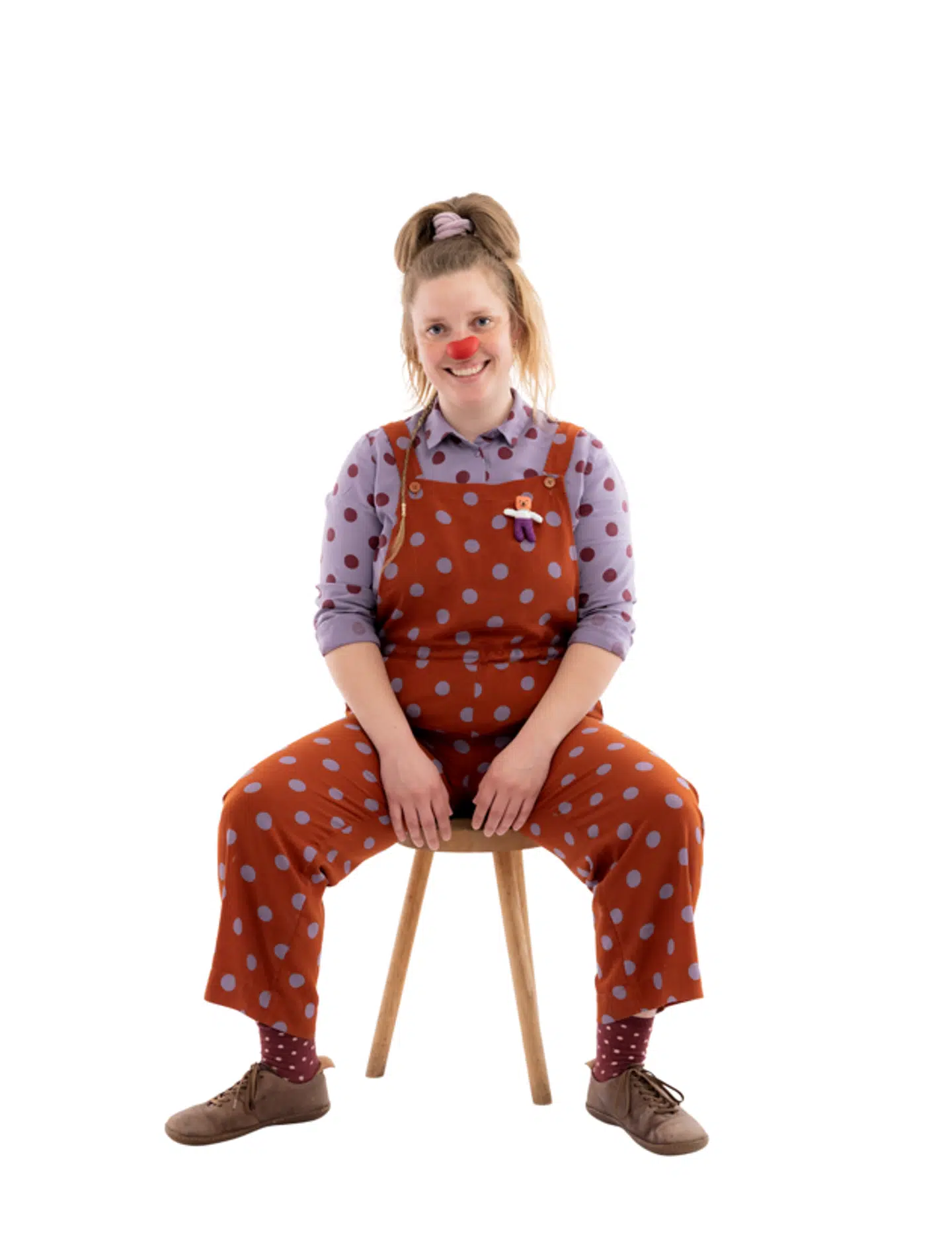 Sine Pedersen, når hun er klædt om til hospitalsklovnen Sinus. Foto: Danske Hospitalsklovne