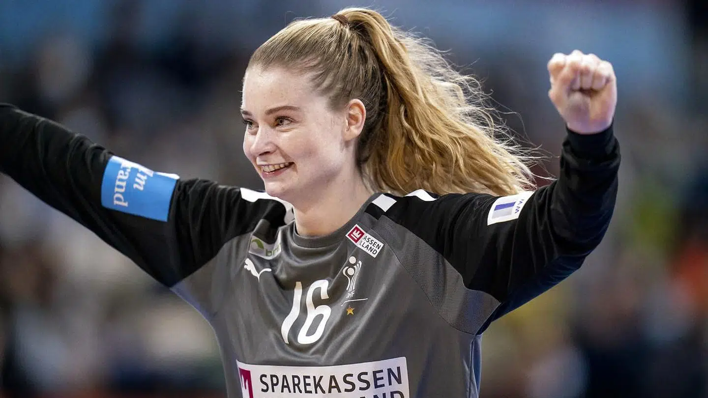 Althea Reinhardt under VM-kampen mellem Danmark og Tyskland i Granollers 12. december 2021. (Foto: Liselotte Sabroe/Ritzau Scanpix)