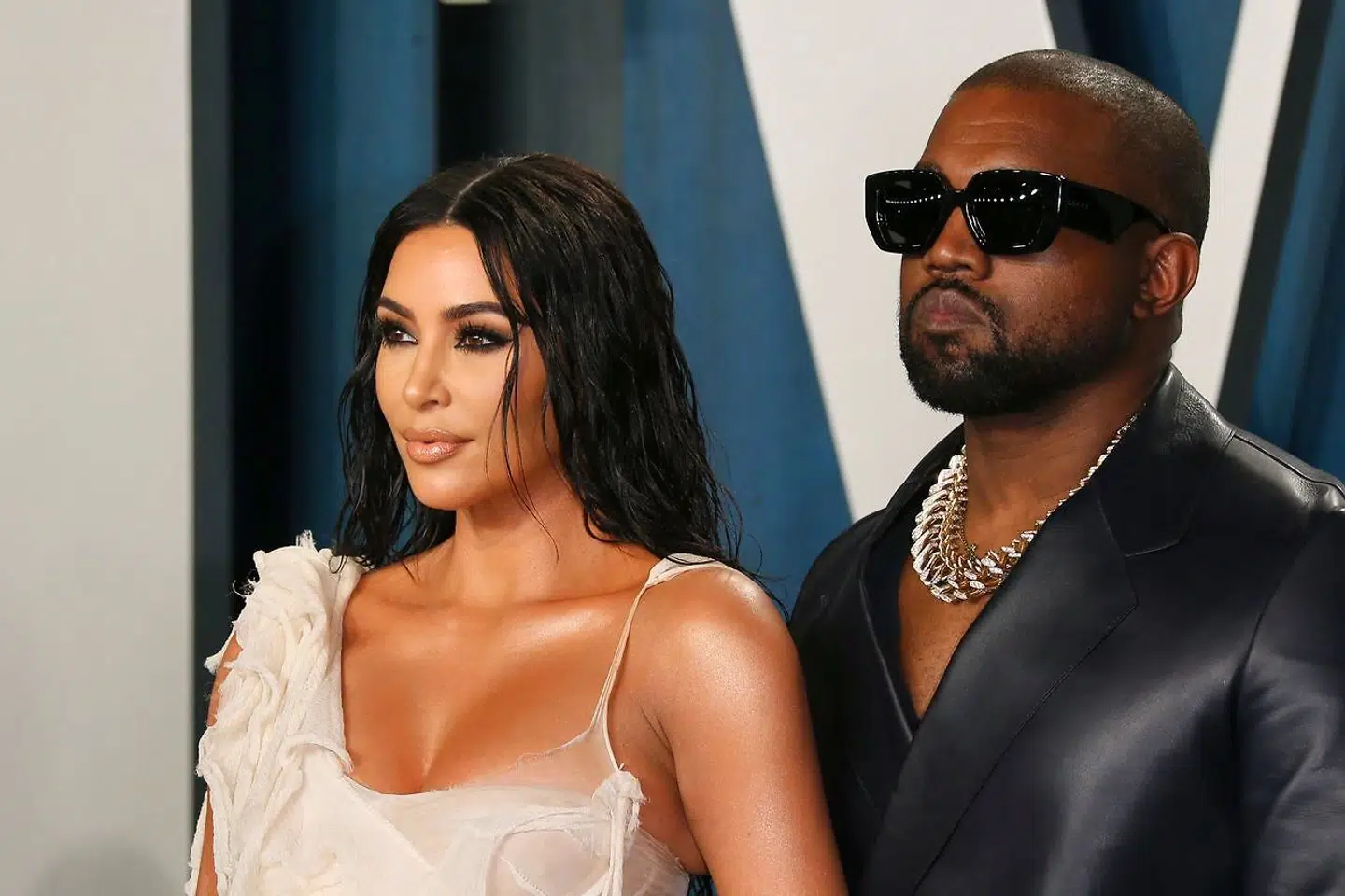 Kanye West med ekskonen Kim Kardashian.