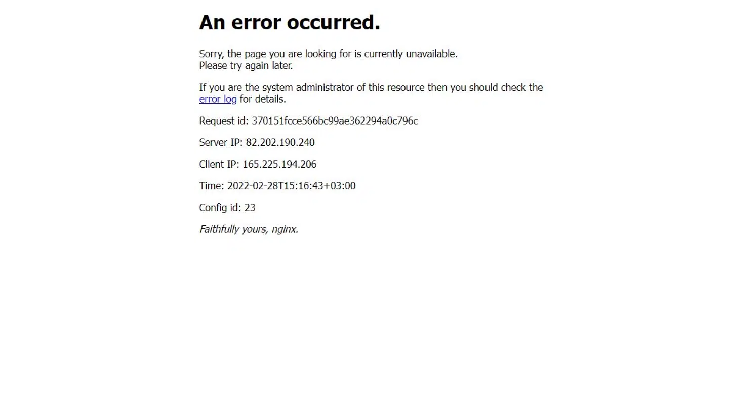 Sådan så det også ud, når man forsøgte at logge ind på tass.ru mandag.