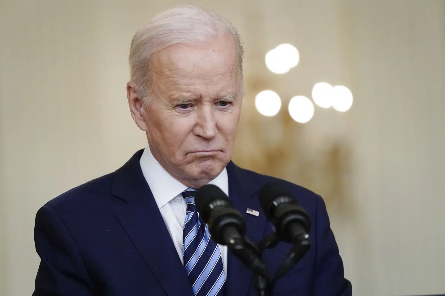 USA's præsident, Joe Biden, har mandag holdt et telefonmøde med amerikanske allierede om blandt andet Putins udtalelser mandag. (Arkivfoto.) Alex Brandon/Ritzau Scanpix