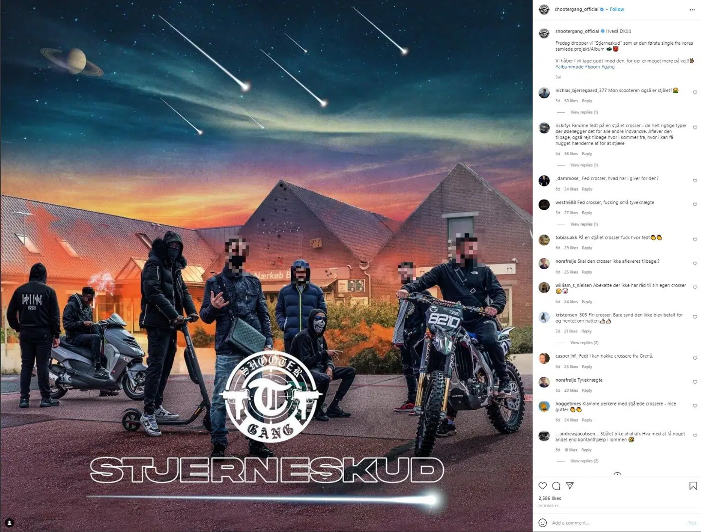 Billede fra Shooter Gangs Instagram-profil.