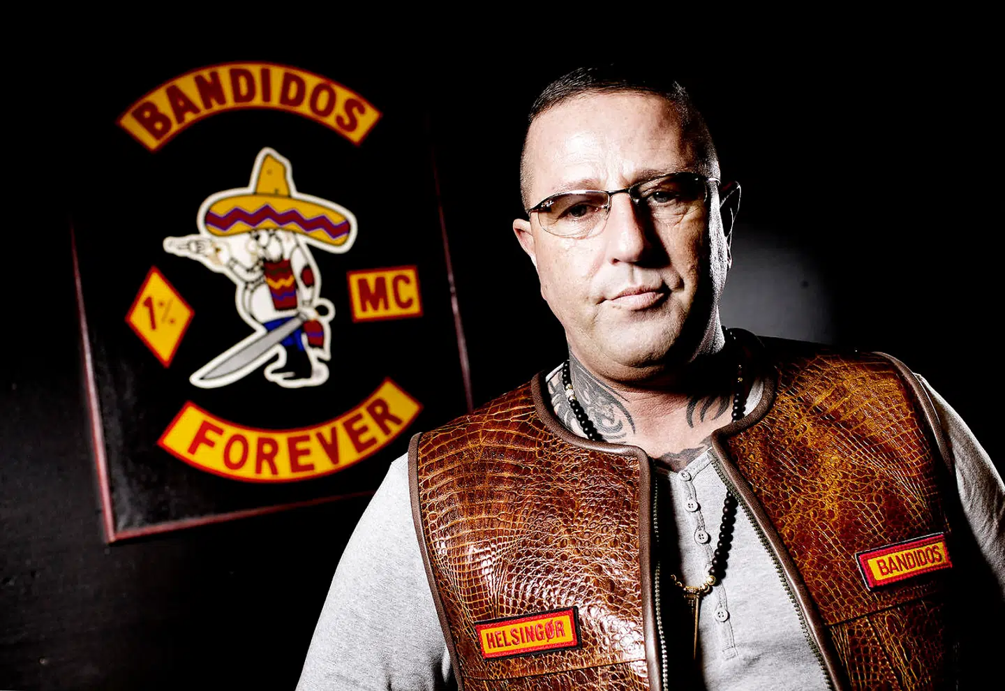 Her ses Brian Sandberg, da han i 2013 var prøvemedlem i Bandidos.