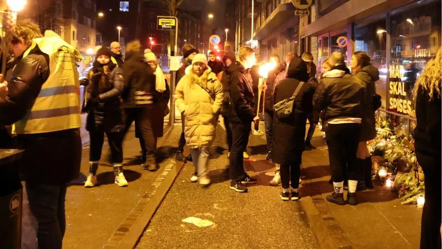 Deltagerne i fakkeloptoget mødtes på Vesterbro i Aalborg.