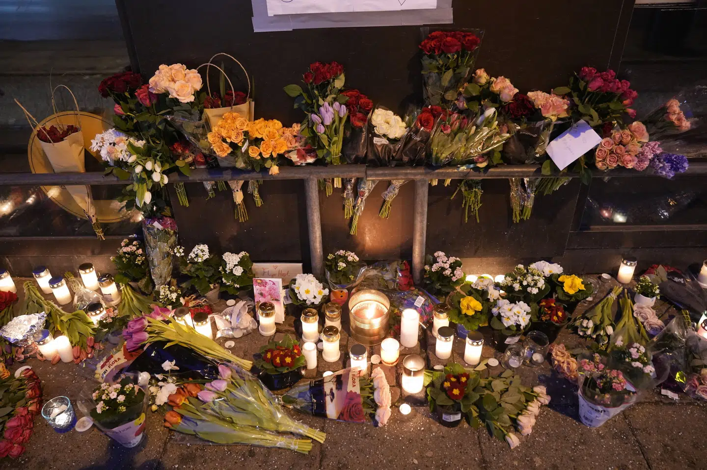 Flere borgere har i løbet af et stykke tid lagt blomster på Vesterbro for savnede Mia Skadhauge Stevn samt 21-årige Oliver, der ifølge politiet menes at være faldet i Limfjorden. Bo Amstrup/Ritzau Scanpix