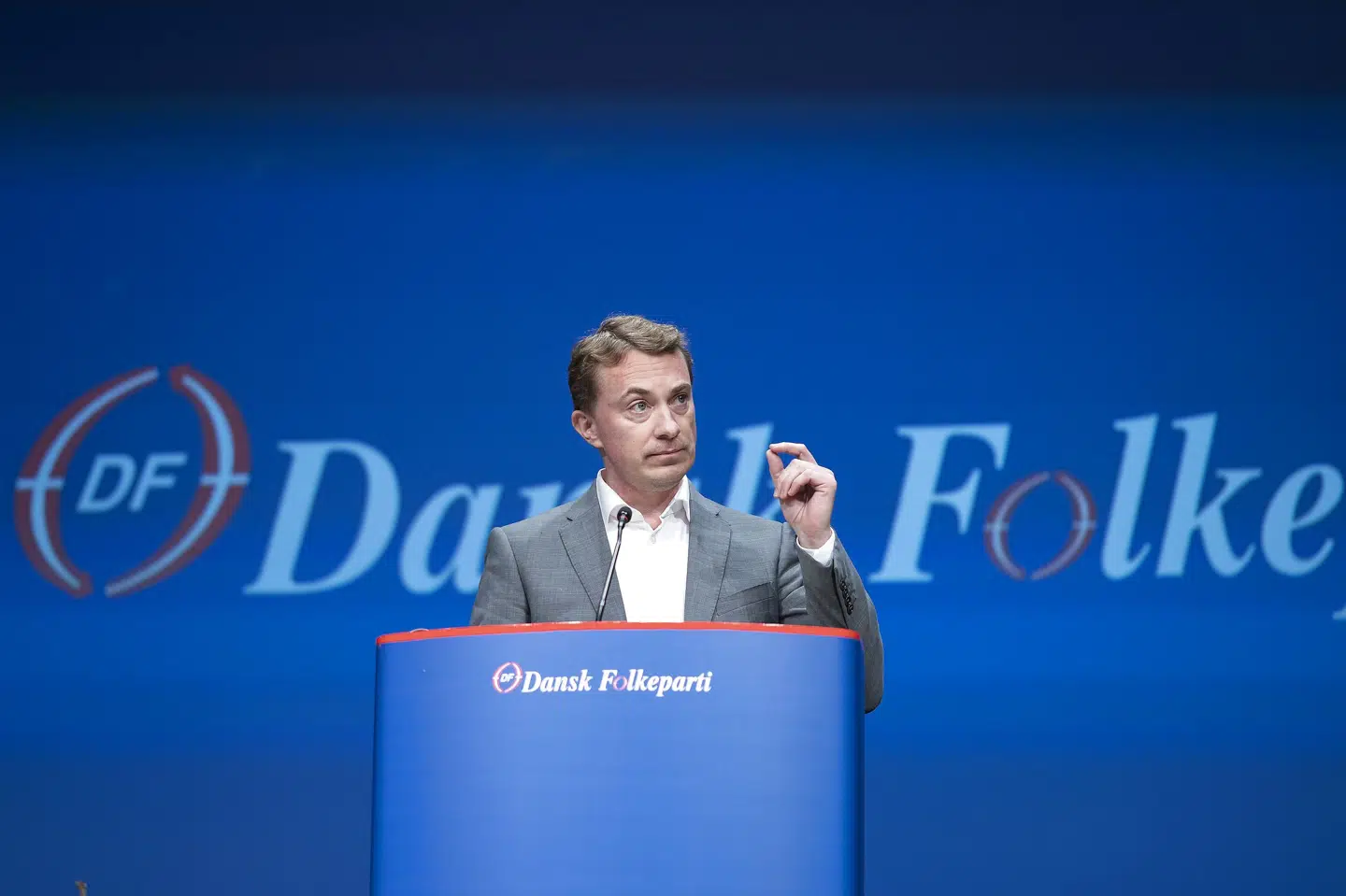 DF's nye formand, Morten Messerschmidt, stiller en række krav til en ny potentiel borgerlig regering, fortæller han i interview. (Arkivfoto) Bo Amstrup/Ritzau Scanpix