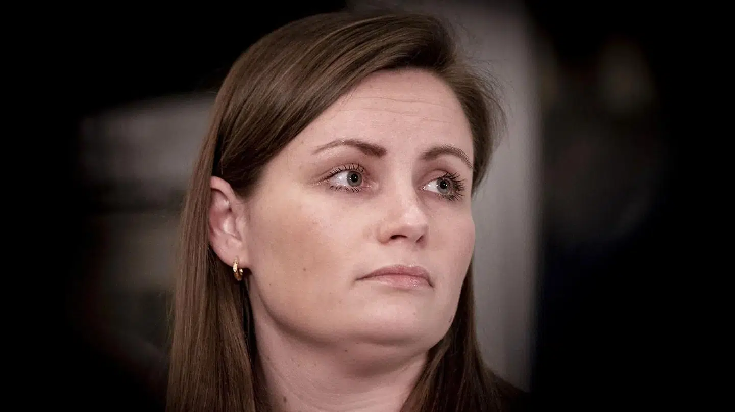 Enhedslistens Mai Villadsen melder ud efter møde i folketingsgruppen om de stadig har tillid til transportminister Benny Engelbrecht efter manglende information om CO2-beregninger torsdag den 3. februar 2022.