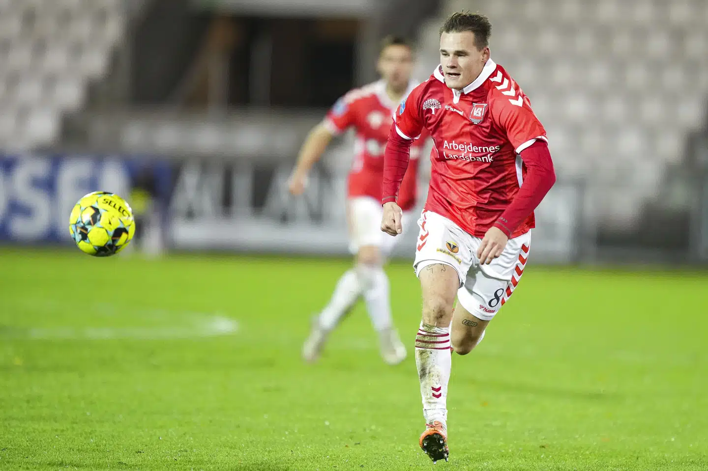 Lukas Engel rykker fra Vejle til Silkeborg i resten af sæsonen. (Arkivfoto) Claus Fisker/Ritzau Scanpix