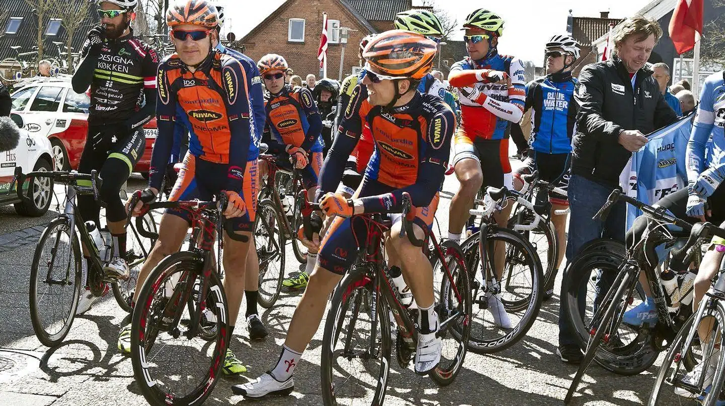 Ryttere fra Riwal til Himmerland Rundt i 2013. Mogens Kristensen var selv med til at starte holdet op i 2008.