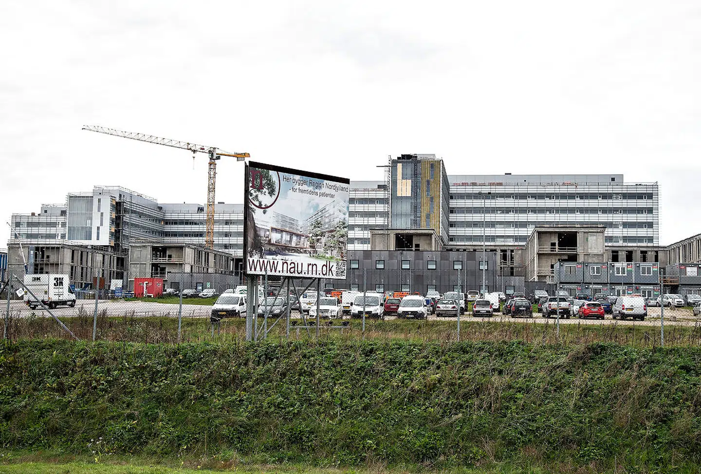 Byggeriet af det nye "supersygehus" i Nordjylland, nyt Aalborg Universitetshospital, ses her mandag 16. oktober 2018. Sygehuset bygges i Aalborg Øst ved Hadund Landevej og bliver på 170.000 m2.