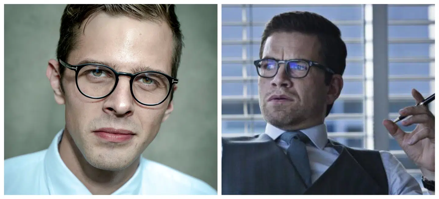 Alex Vanopslagh og Nikolaj Lie Kaas i DR-serien 'Bedrag'.