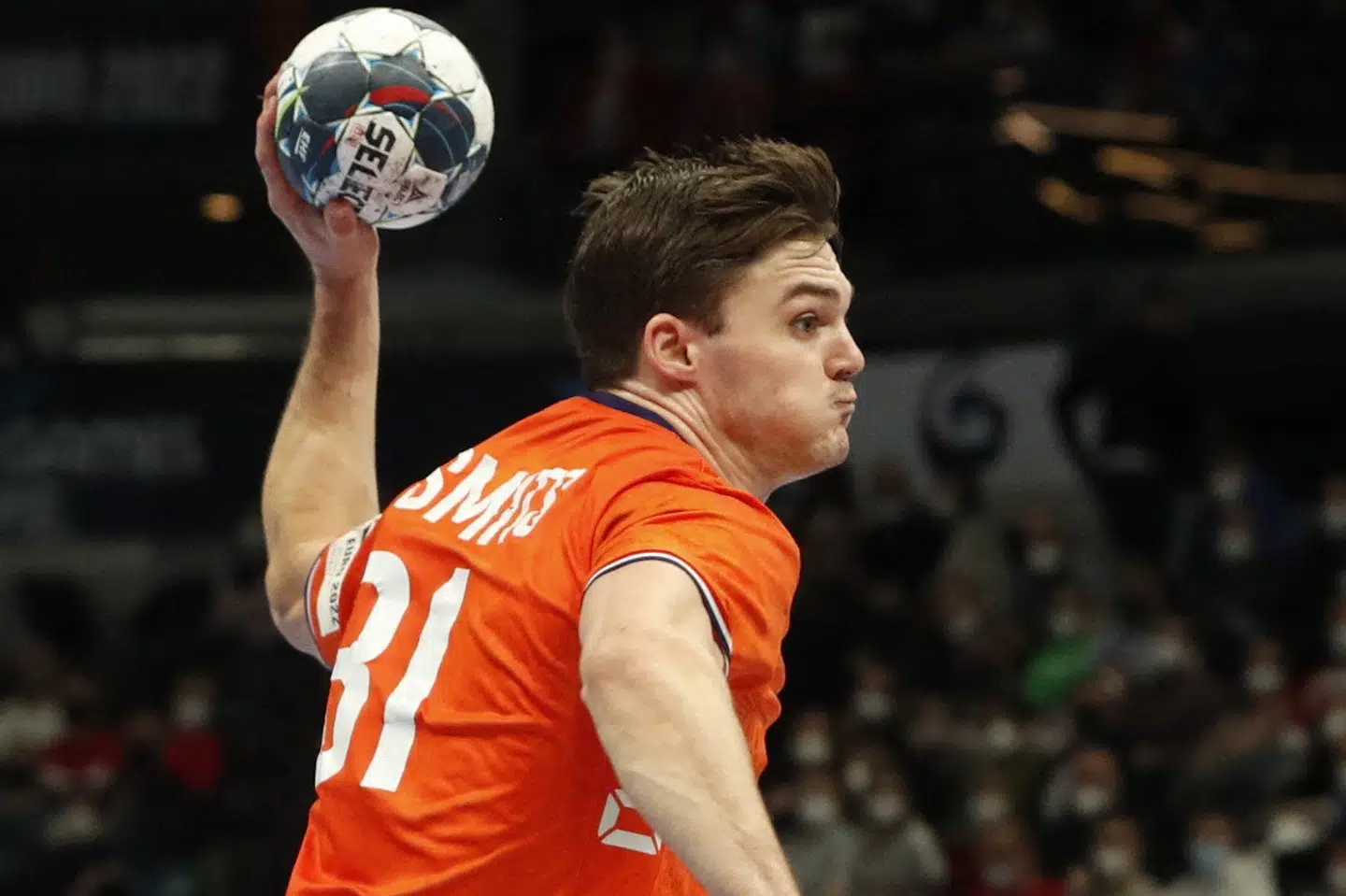 Kay Smits er nu røget på listen over coronaramte hollandske spillere. Men hans 45 mål er stadig flest af alle i turneringen. Bernadett Szabo/Reuters