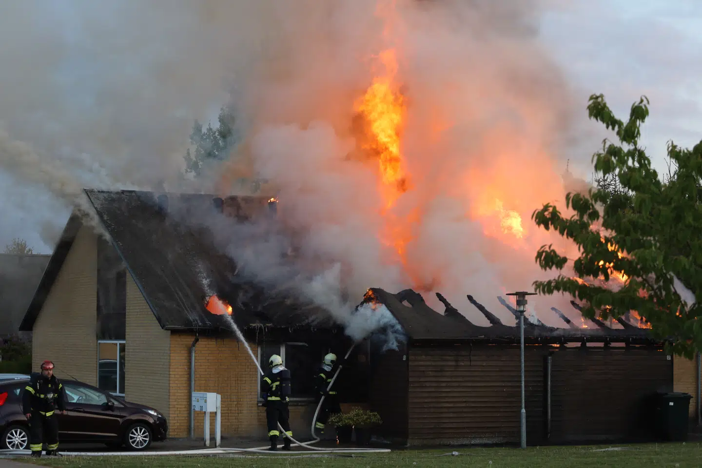 Almind. Stagebjergvænget, brand torsdag aften.
