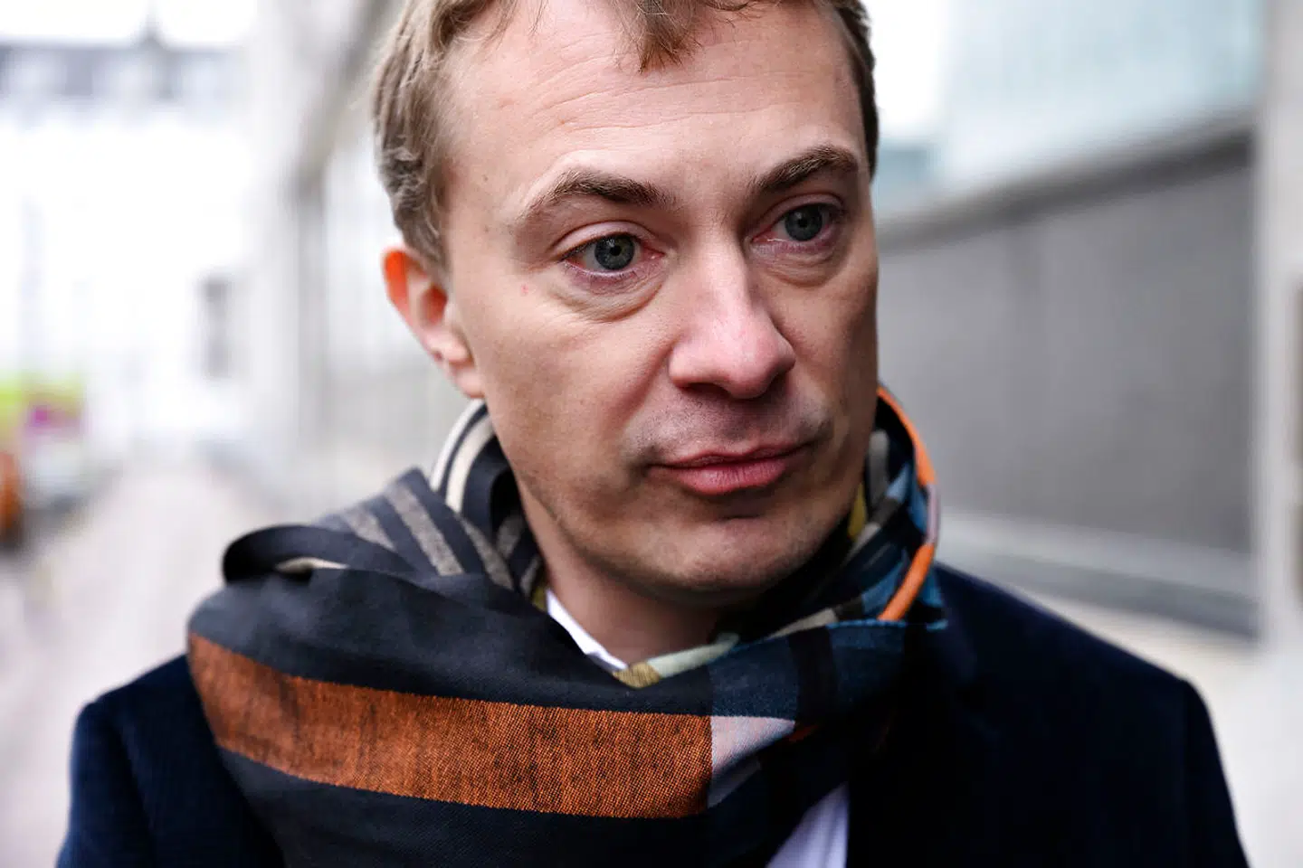 Formandskandidat Morten Messerschmidt besluttede at blive væk fra en debat fredag klokken 14 på TV2 News. Således endte det kun med at være de to andre kandidater Martin Henriksen og Merete Dea Larsen, der mødte op. (Foto: Philip Davali/Ritzau Scanpix)