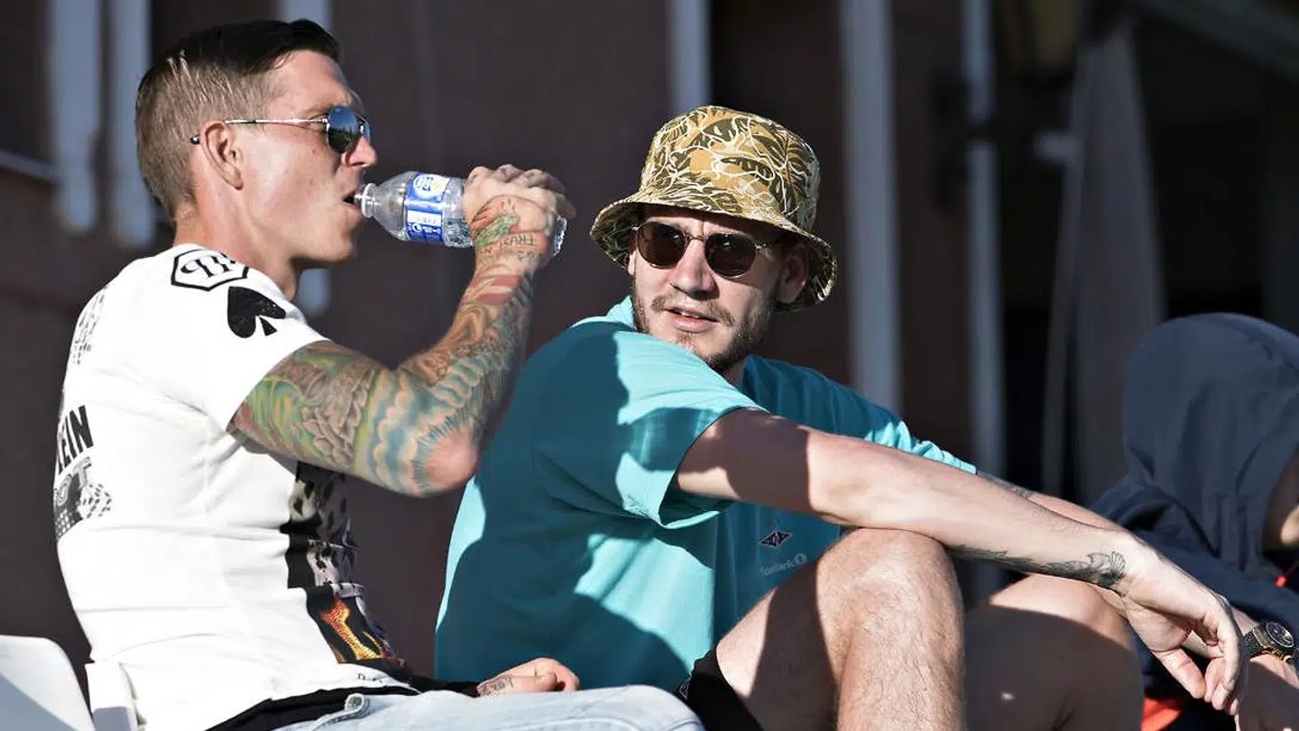 Nicklas Bendtner og Daniel Agger.