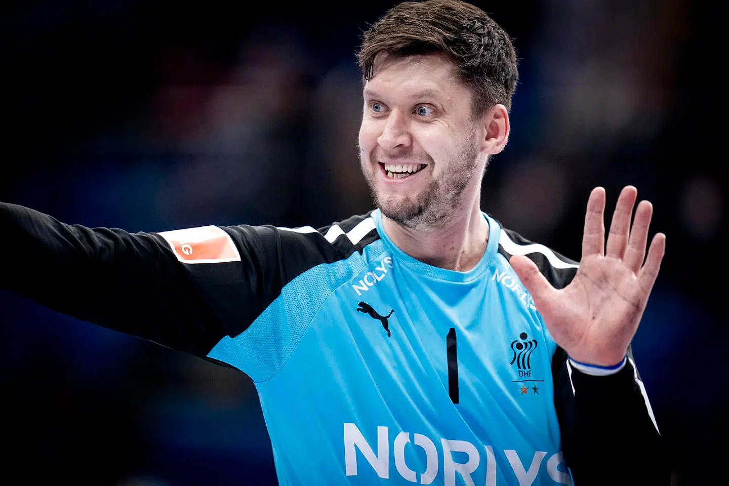 Niklas Landin under EM kampen mellem Danmark-Montenegro i Debrecen, torsdag den 13 januar 2022