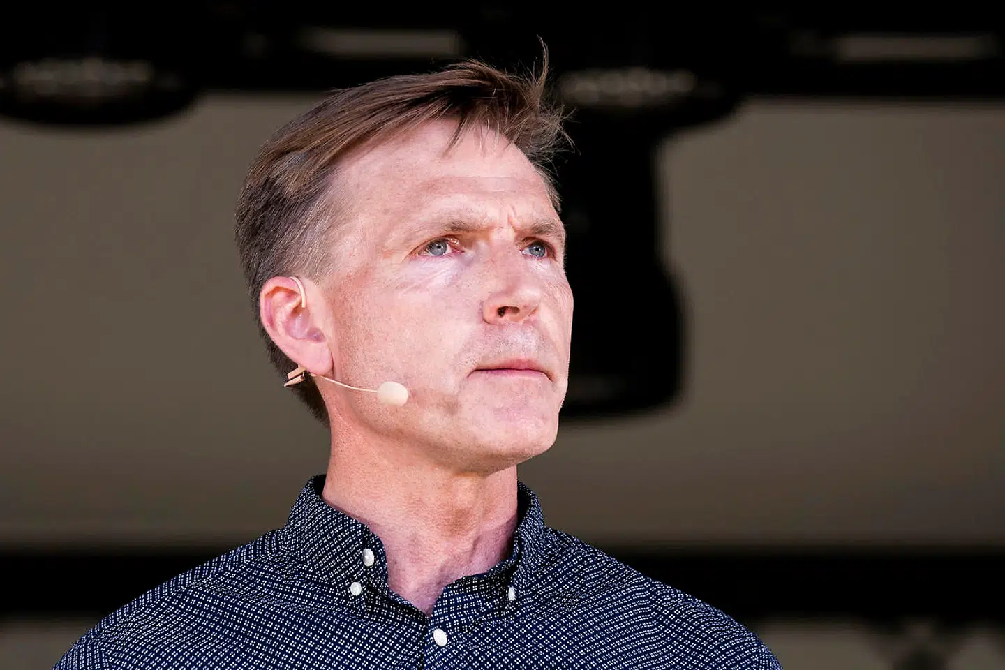 Formand for Dansk Folkeparti, Kristian Thulesen Dahl, holder partiledertale fra Hovedscenen på Folkemødet i Allinge, lørdag den 19. juni 2021.. (Foto: Ida Marie Odgaard/Ritzau Scanpix)