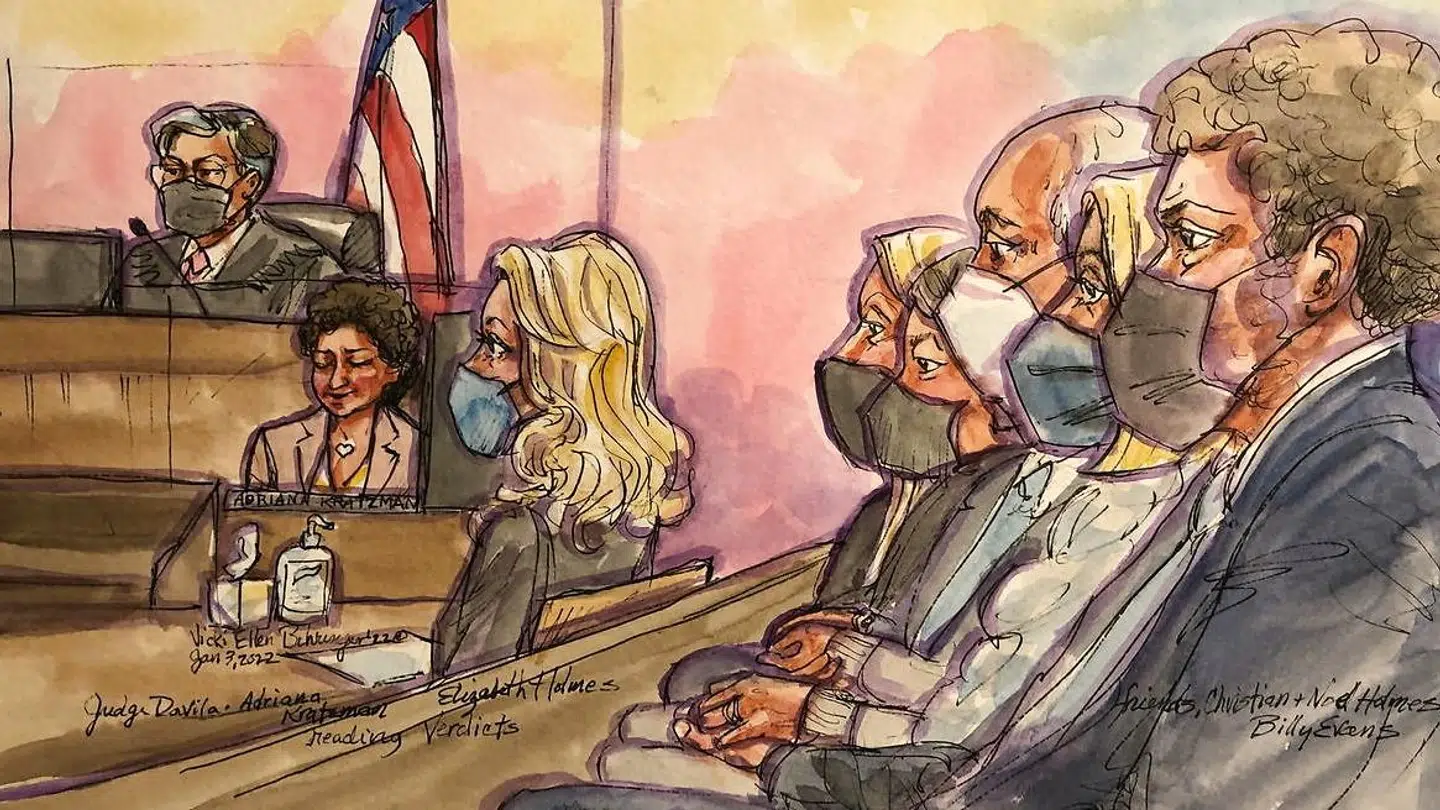 Elizabeth Holmes i retten den 3. januar.