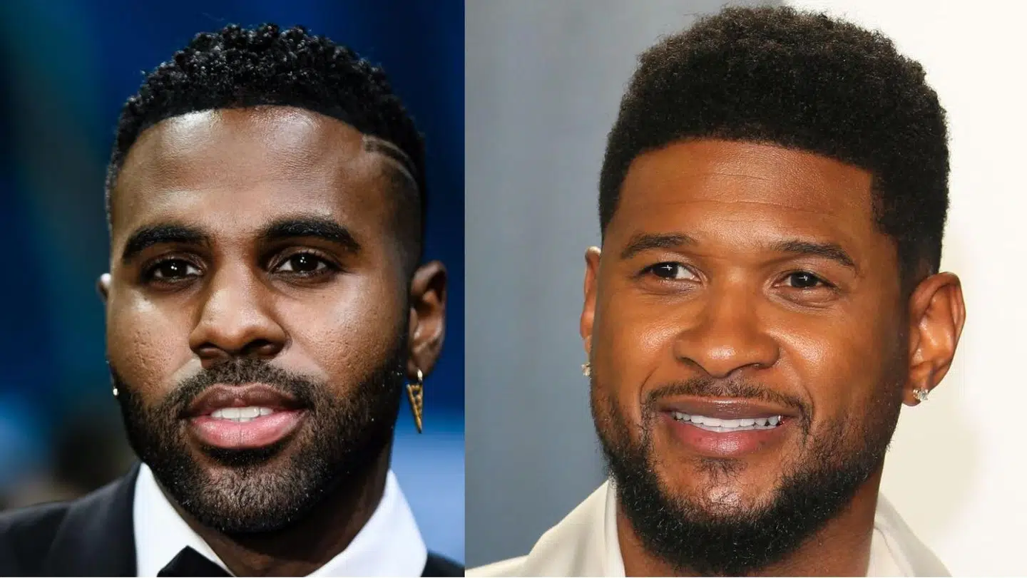 Jason Derulo (til venstre) brød sig ikke om at blive forvekslet med musikerkollegaen Usher (til højre).