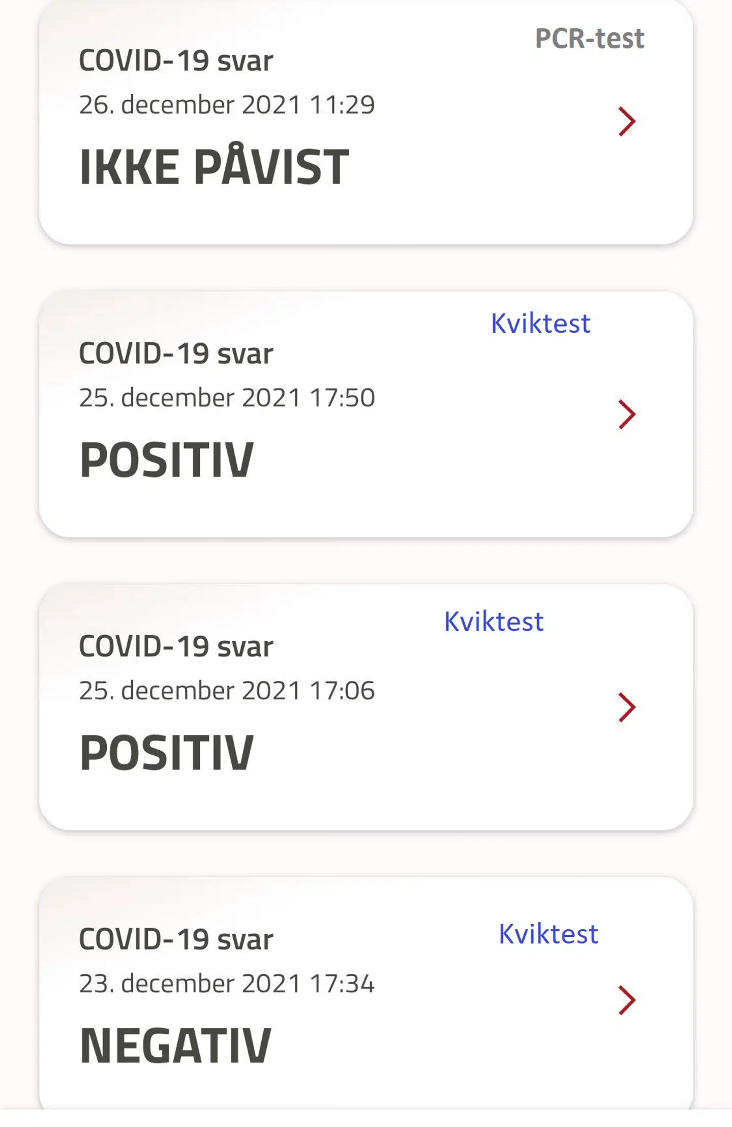 Sebastians testsvar fra den 23.-26. december