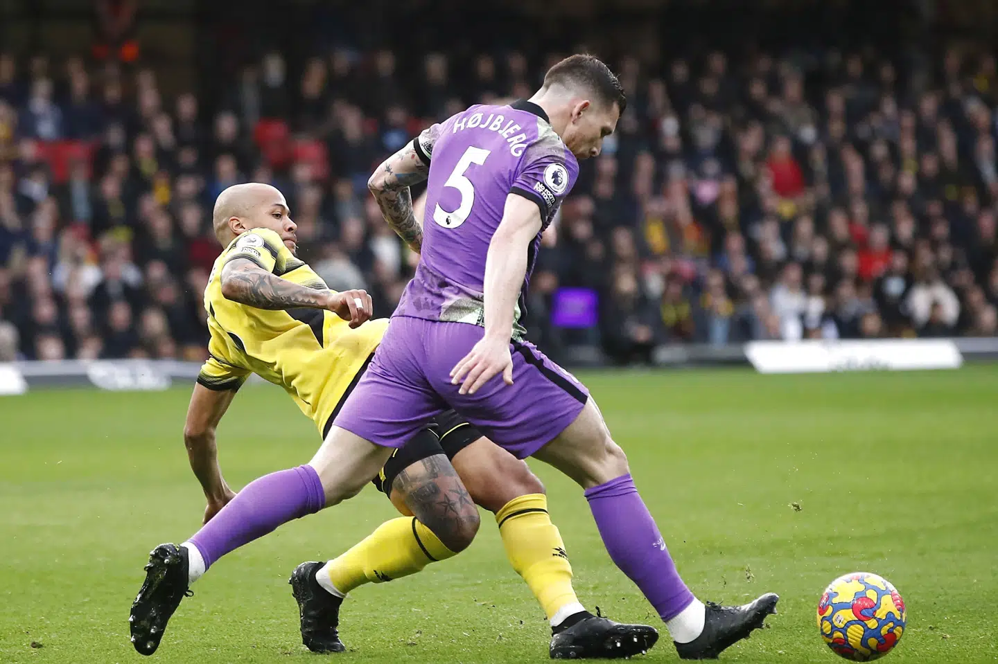 Pierre-Emile Højbjergs Tottenham ligger på sjettepladsen i Premier League efter lørdagens sejr over Watford. Paul Childs/Ritzau Scanpix