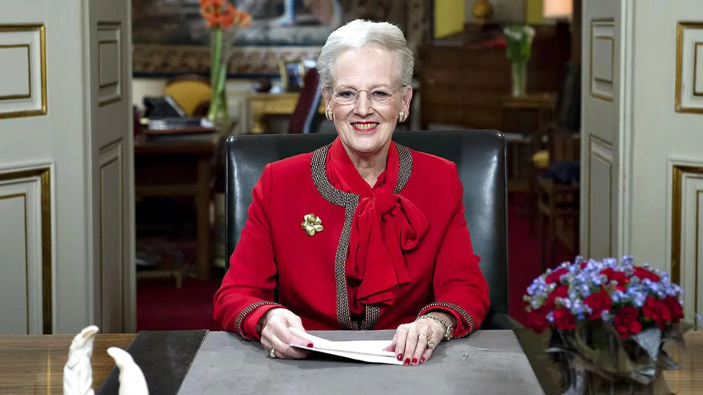 Dronning Margrethe holder sin nytårstale i Christian IXs palæ på Amalienborg d. 31. december 2013. (Foto: Keld Navntoft/Scanpix 2016)