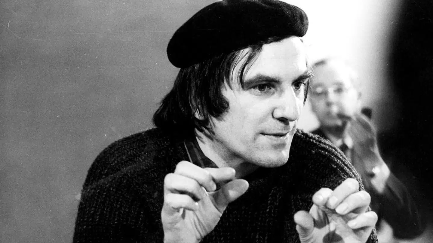 Her ses Rudi Dutschke på et pressemøde, da han i 1971 tiltræder som underviser på Aarrhus Univesitet. /ritzau/dpa