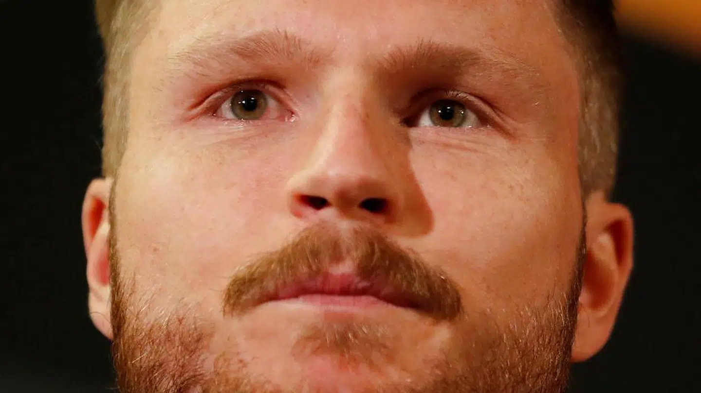 Lasse Nielsen under et pressemøde forud for en Europa League-kamp i 2019.
